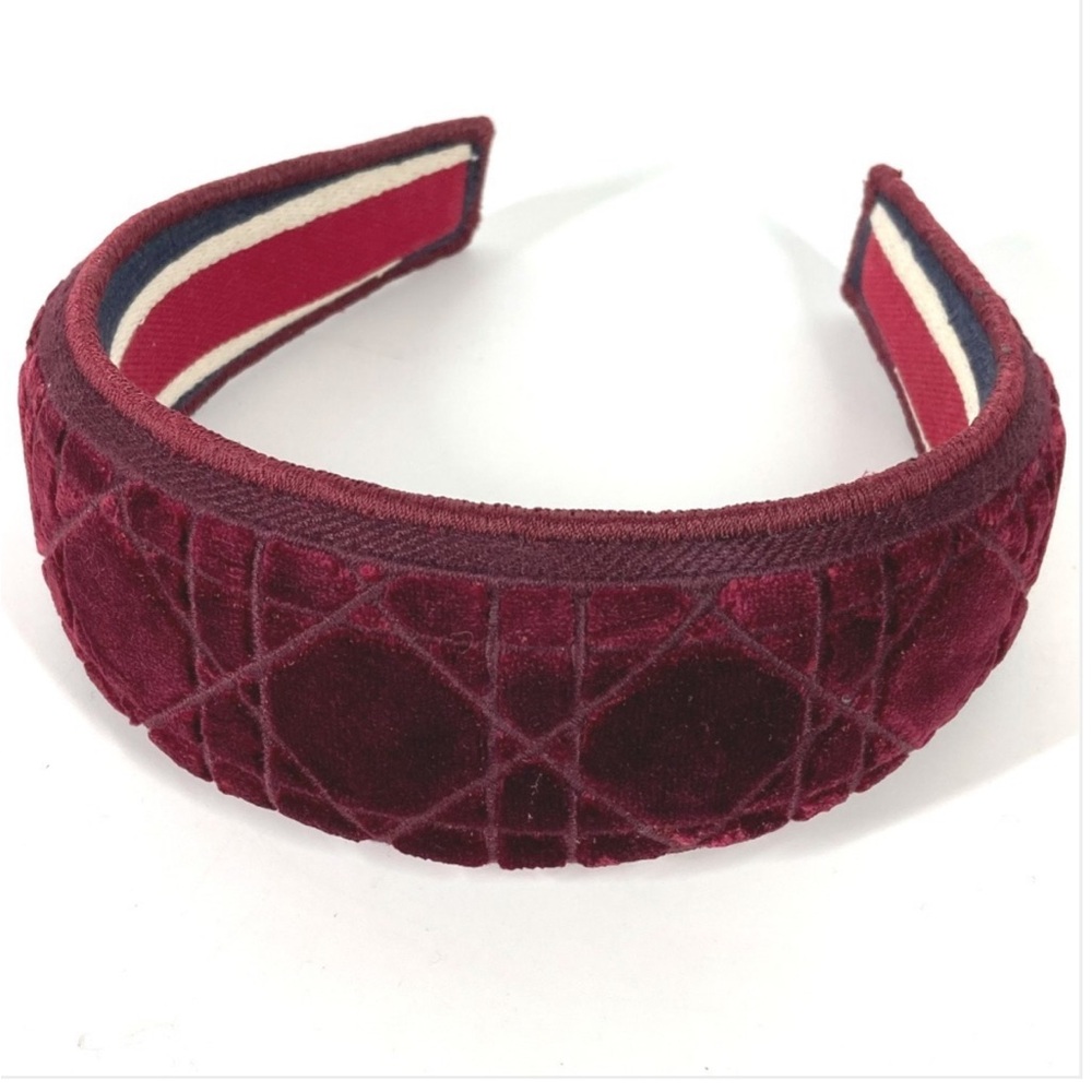 Dior Rich Burgundy Velvet Hairband